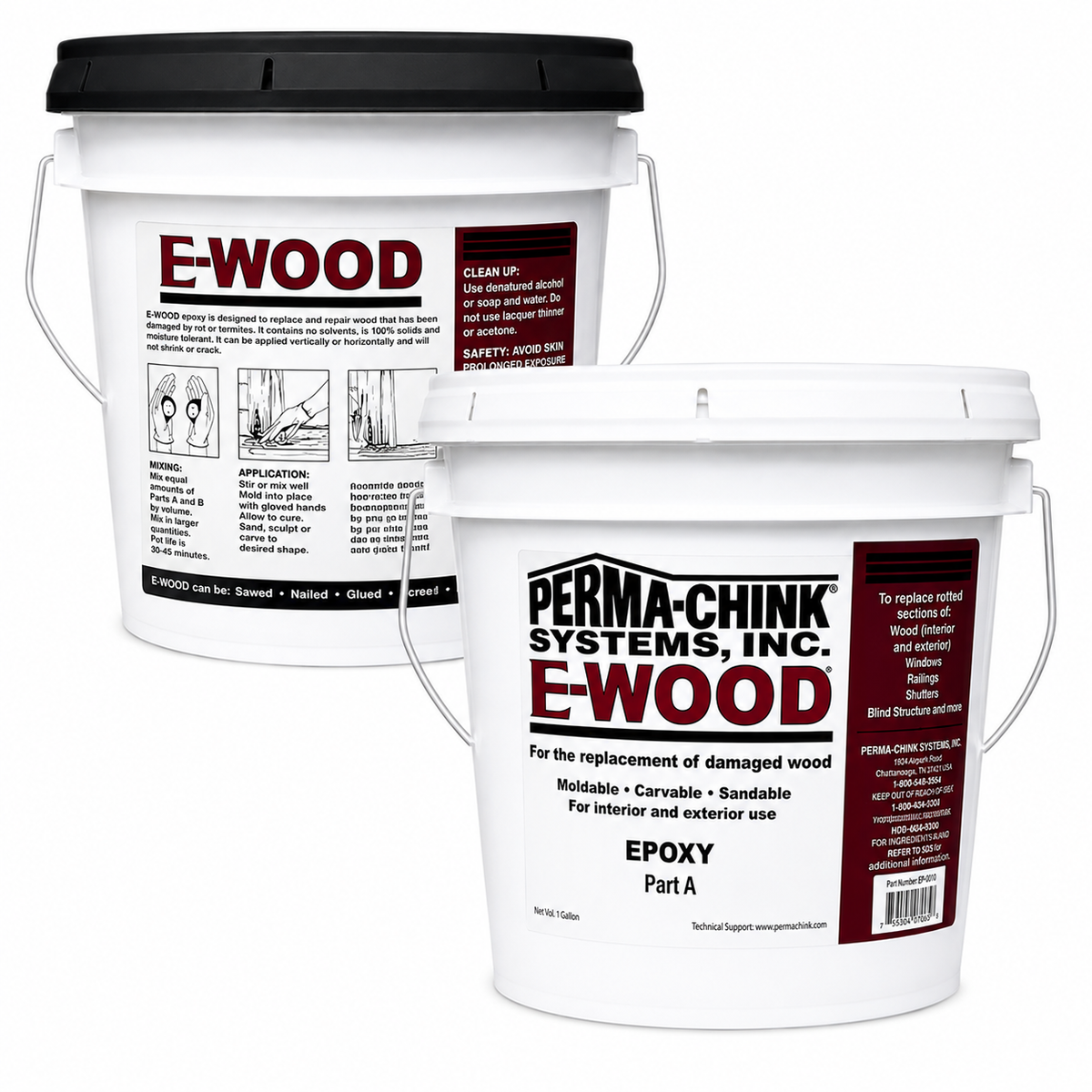 E-Wood, mastic époxy Perma-Chink pour reconstruire le bois endommagé