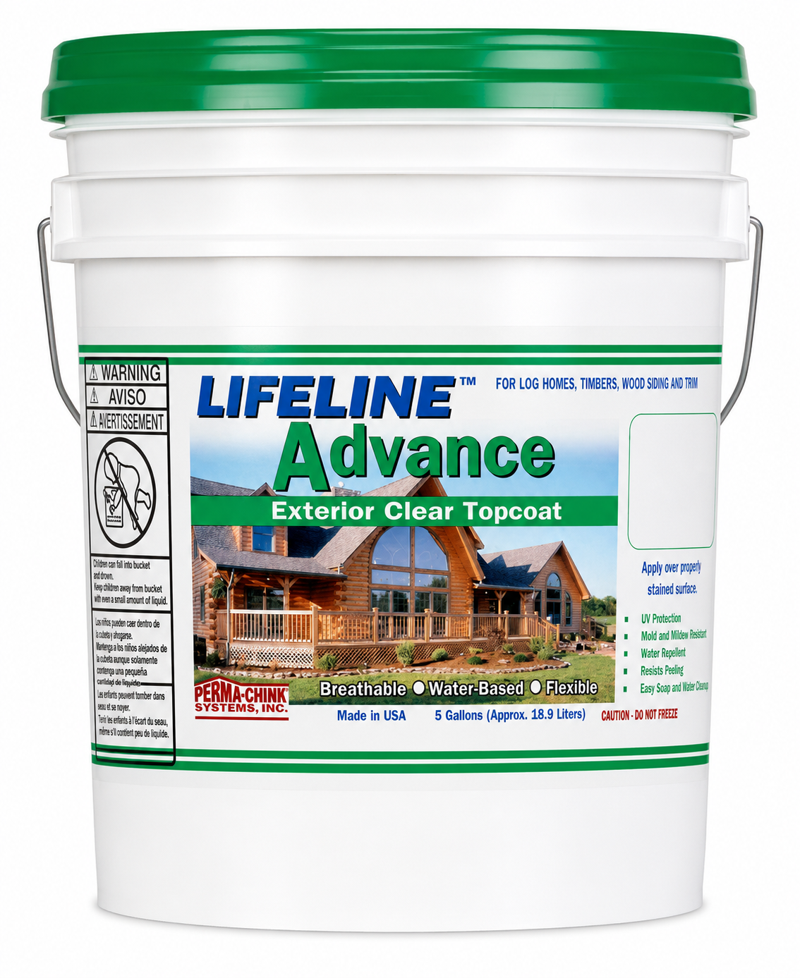 Lifeline Advance Satin, finition de protection Perma-Chink pour maisons en bois