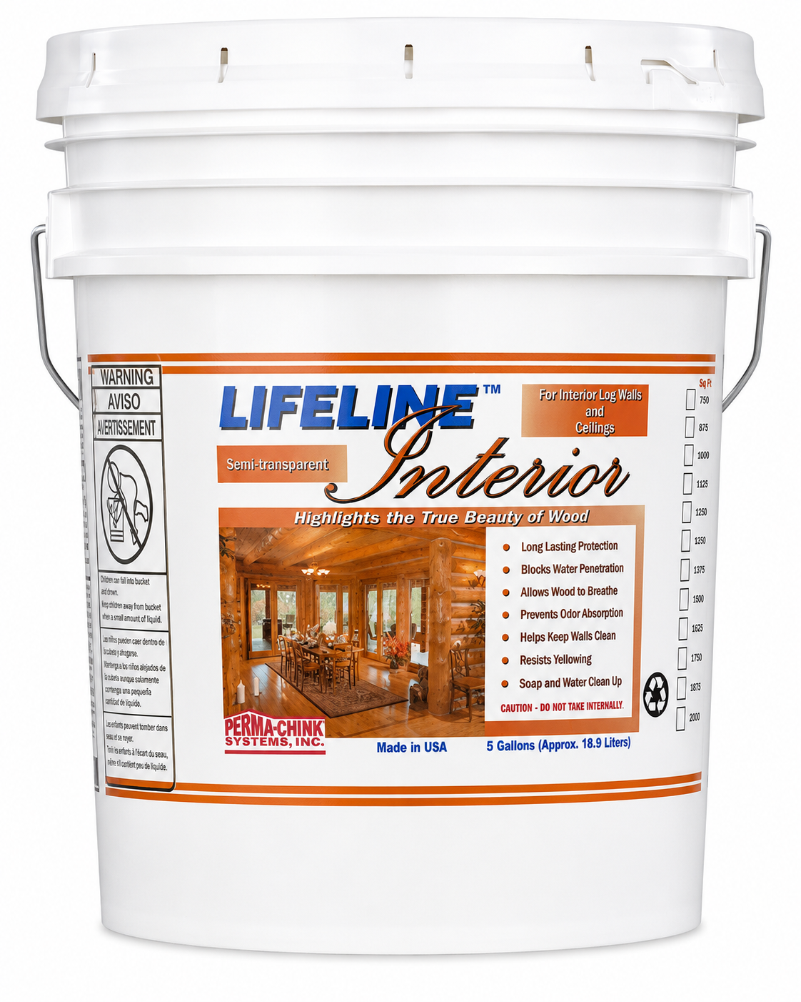 Lifeline Interior, lasure Perma-Chink pour les surfaces intérieures en bois