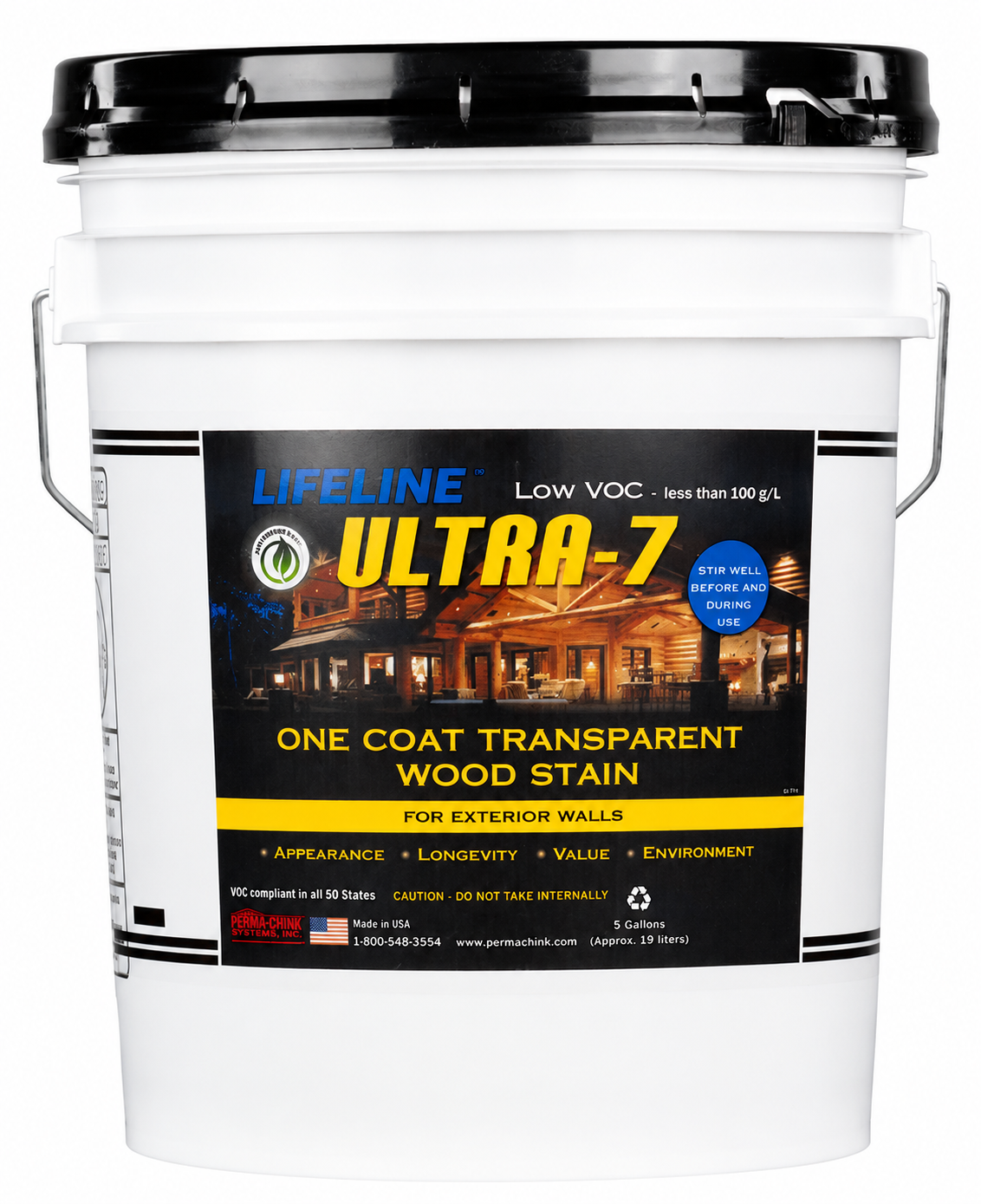 Lifeline Ultra-7, lasure extérieure Perma-Chink pour maisons en bois